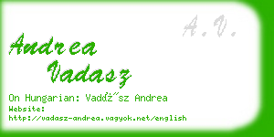 andrea vadasz business card